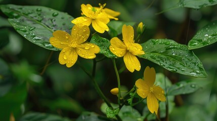 Canvas Print - Arrowleaf sida plant Sida rhombifolia s blooming flower