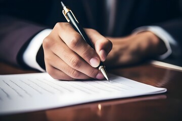 businessman signing a document