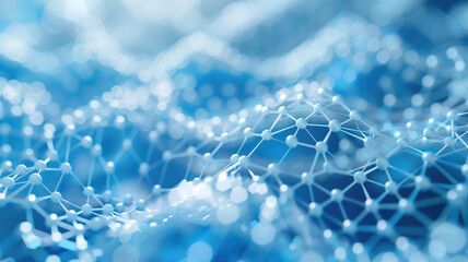 white and blue abstract image of a graphene mesh
