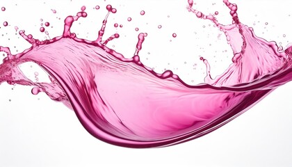 Wall Mural - pink water wave flow with splatters