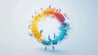 © ngstock - Colorful circular infographic with diverse people working and interacting, symbolizing community collaboration and teamwork.