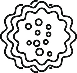 Poster - Virus with round protrusions forming a question mark, scientific research