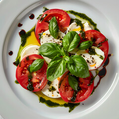 Wall Mural - Professional Photograph of a Caprese Tomato and Mozzarella Salad