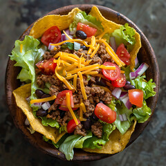 Wall Mural -  A Professional Photograph of a Taco Salad