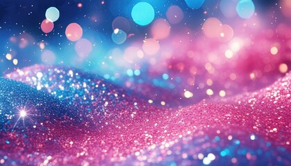 Sparkly pink and blue gritty glitter background 
