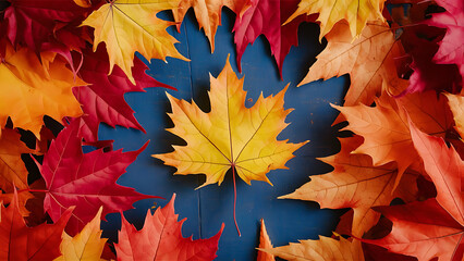 Wall Mural - autumn leaves background