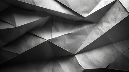Wall Mural - a black and white image of paper with a lot of triangles