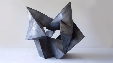 A sculpture of a triangle with a hole in the middle