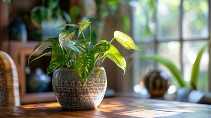 Wall Mural - Place plant in a pot indoors