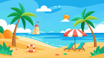 Wall Mural - Beach Design Banner With Hello summerBeach Design Banner With Hello summer