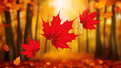 Wall Mural - autumn leaves background