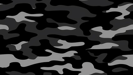 Simple Camouflage seamless pattern in Black. Military camouflage. illustration formats 4K UHD