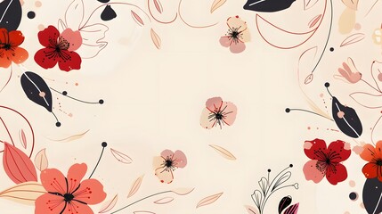 Wall Mural - flower background for design. Vector design templates in simple modern style with copy space for text, flowers and leaves - wedding invitation backgrounds and frames, social media stories wallpapers.