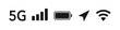 © Cezar_911 - Status bar icon, symbol. Mobile phone signal with 5G, battery, wi-fi. Vector