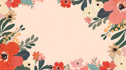 Wall Mural - flower background for design. Vector design templates in simple modern style with copy space for text, flowers and leaves - wedding invitation backgrounds and frames, social media stories wallpapers.