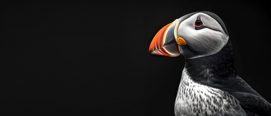 Puffin, inhabiting northern coastlines, its white face and bold beak adding to its charismatic presence in the wild