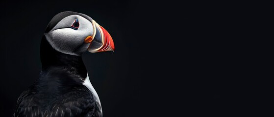 Puffin, inhabiting northern coastlines, its white face and bold beak adding to its charismatic presence in the wild