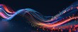 © SKIMP Art - A modern, abstract digital art piece featuring two curved lines with multiple color streaks and dots, representing the flow of big data Generative AI