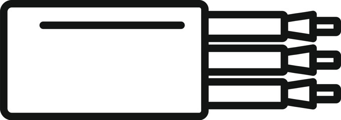 Wall Mural - Simple line art icon of a fiber optic cable transmitting data