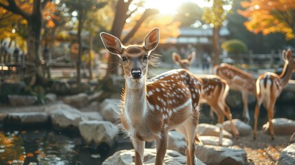 Deer at the zoo during daylight