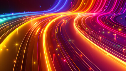 Poster - Abstract background of fiber technology lights