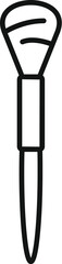 Sticker - Single line drawing of a makeup brush for applying facial cosmetic products