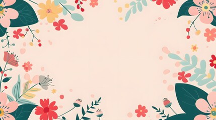 Wall Mural - flower background for design. Vector design templates in simple modern style with copy space for text, flowers and leaves - wedding invitation backgrounds and frames, social media stories wallpapers.