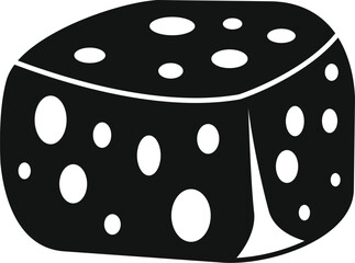 Sticker - Black and white icon of a block of swiss cheese with large holes