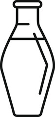 Canvas Print - Line drawing of a chemical flask containing liquid for laboratory experimenting