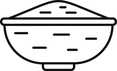 Poster - Simple line drawing of a bowl full of flour, perfect for representing baking