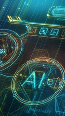Sticker - artificial intelligence behind data processing in virtual space.