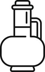 Sticker - Vinegar bottle with a stopper having a narrow neck for kitchen use, outline icon design