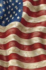 Wall Mural -  Waving Flag Background pattern This pattern is perfect as a digital wallpaper or print on items celebrating USA victory day