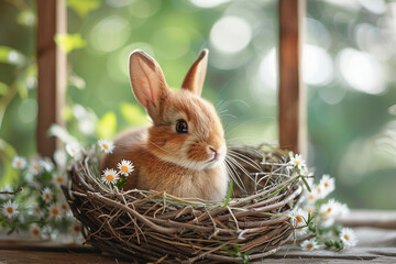 Wall Mural - an easter backdrop for photographers, no rabbits