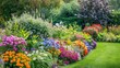 © Artyom - Lush garden with vibrant, diverse flowers and greenery