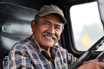 Wall Mural - happy latin trucker photo 