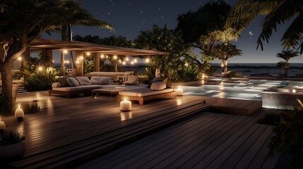 Wall Mural - swimming pool at night