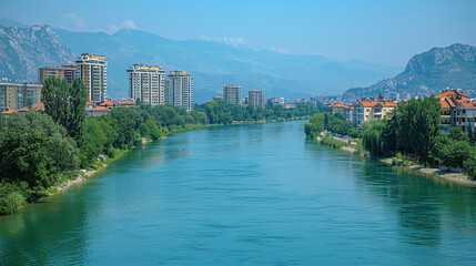 Wall Mural - Skopje, North Macedonia created with Generative AI technology