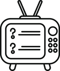 Wall Mural - Retro television set is showing a screen filled with question marks, symbolizing uncertainty and a lack of information