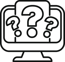 Wall Mural - computer monitor is displaying multiple question marks, representing taking an online survey