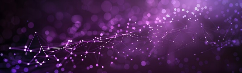 Wall Mural - abstract purple background with connecting dots and lines. structure and communication. plexus effec