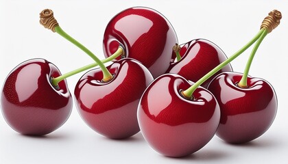 Wall Mural - clipart drawing of a cherry on an isolated white background