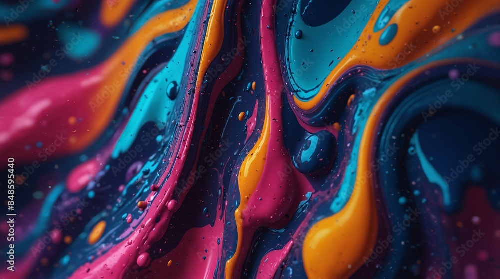 Abstract Fluid Art Featuring Vibrant Colors and Dynamic Swirls in a ...
