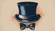 © 2rogan - Illustration featuring a dapper top hat and a stylish bow tie