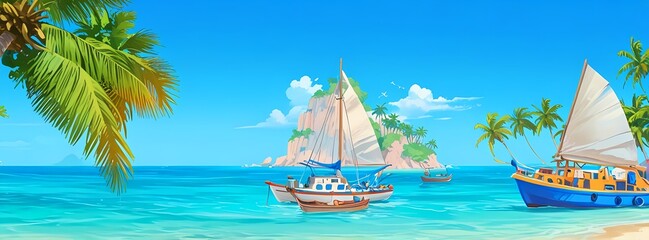 Wall Mural - yacht on the sea