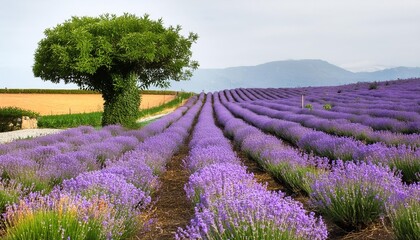 Wall Mural - fragrant lavender flowers guide on isolated background