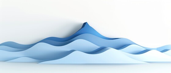 Wall Mural - Blue wave illustration with curved lines and swirls, creating a seamless pattern for wallpaper or backgrounds