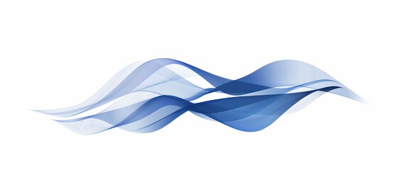 Wall Mural - Blue wave illustration with curved lines and swirls, creating a seamless pattern for wallpaper or backgrounds