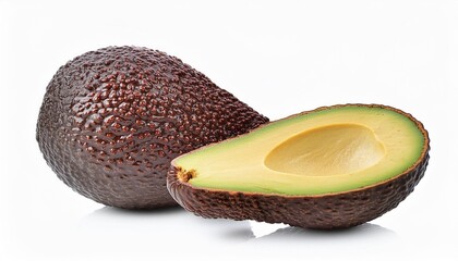 Wall Mural - whole brown avocado isolated on white background