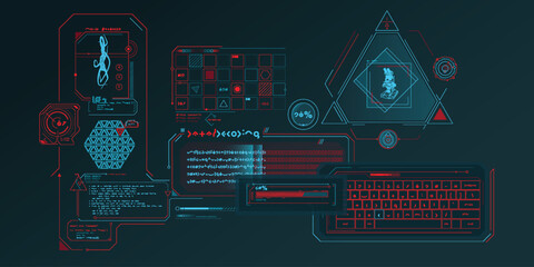 Wall Mural - scientific research data processing interface.
